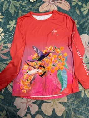 Guy Harvey Hummingbird Floral Long Sleeve